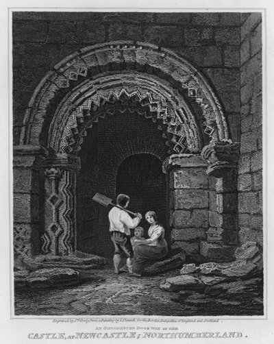 Un portale ornato nel castello di Newcastle, Northumberland da Luke (after) Clennell