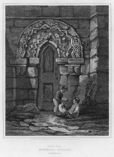 Porta sud della chiesa di Mitford, Northumberland da Luke (after) Clennell