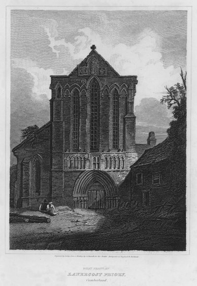 Facciata Ovest del Priorato di Lanercost, Cumberland (incisione) da Luke (after) Clennell