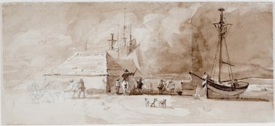 Scena di spiaggia con cavalieri da Luke Clennell