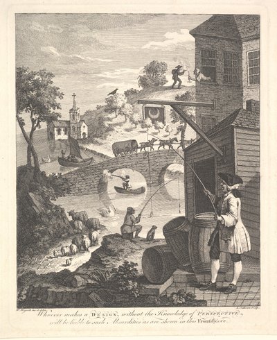 Satira sulla Prospettiva Falsa: Frontespizio alla Prospettiva di Kirby, febbraio 1754 da Luke Sullivan