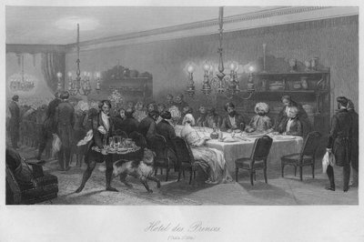 Hotel des Princes. Tavola DHote, c1843 da Lumb Stocks