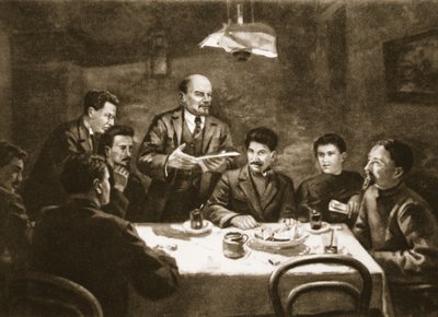 Riunione del Comitato Centrale del Partito Bolscevico, 23 ottobre 1917 da Lupov (attr. to)