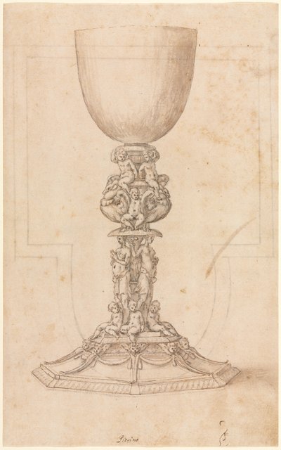 Progetto per un Calice recto Piano Architettonico verso da Luzio Romano