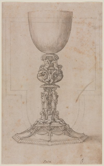 Progetto per un calice recto, metà 1500 da Luzio Romano