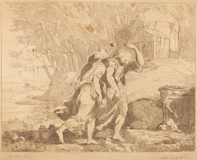 Due figure in fuga da Lydia Bates after John Hamilton Mortimer