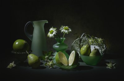 Elegante natura morta verde da Lydia Jacobs
