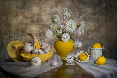 Raccolta delle dalie "Lemons" da Lydia Jacobs