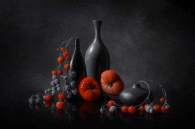 Natura morta con pomodoro malinconico da Lydia Jacobs