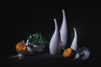 Vasi bianchi “Raccolto autunnale” da Lydia Jacobs