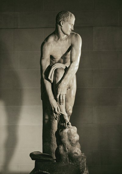 Hermes che lega il suo sandalo ... da Lysippos (after)
