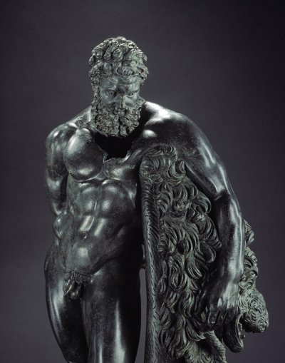Arte greca: Eracle a riposo (dettaglio). Scultura in bronzo di Lisippo di Sicione. Dal Santuario di Ercole Curino, Sulmona. Museo Nazionale Archeologico, Chieti, Italia da Lysippos (attributed to)