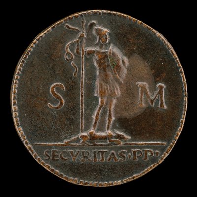 Figura armata in piedi su un lupo prostrato [retro] da Lysippus Junior