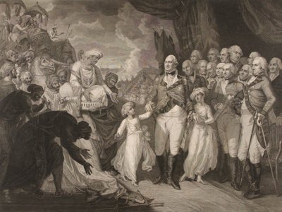 Il Marchese Cornwallis riceve i principi ostaggi, figli di Tippoo Sultan da M. (after) Brown