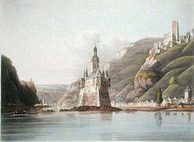 Castello di Pfalz e la città di Laub, illustrazione da 