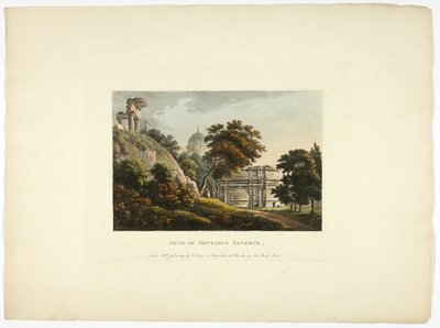 Arco di Settimo Severo, quarta lastra dalle rovine di Roma da M. Dubourg