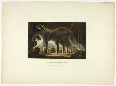 Le scuderie della Villa di Meccena, tavola undici delle Rovine di Roma da M. Dubourg
