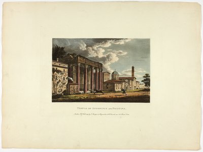 Tempio di Antonino e Faustina, lastra trentasei delle Rovine di Roma da M. Dubourg