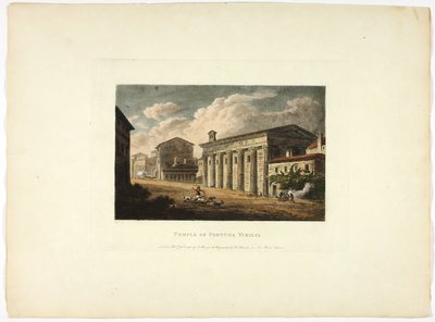 Tempio della Fortuna Virilis, lastra trentaquattro dalle Rovine di Roma da M. Dubourg