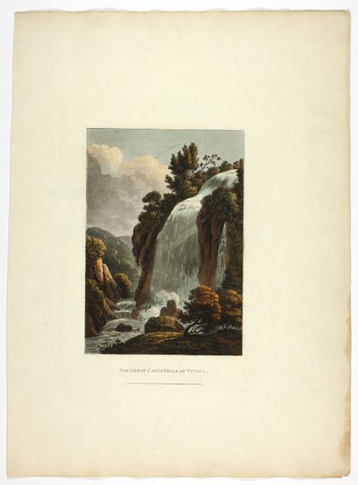La Grande Cascatella di Tivoli, tredicesima tavola dalle Rovine di Roma da M. Dubourg