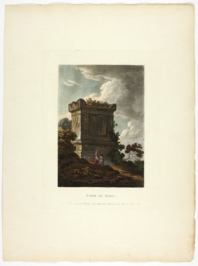 Tomba di Nerone, lastra 7 delle Rovine di Roma da M. Dubourg