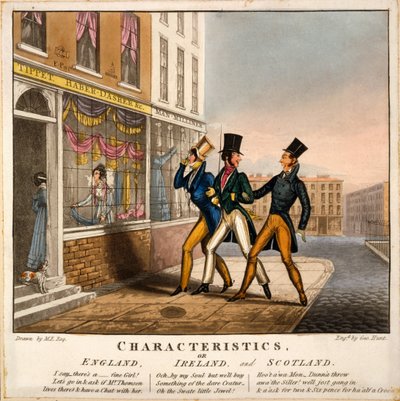 Caratteristiche, o Inghilterra, Irlanda e Scozia, stampa realizzata da George Hunt, 1827 da M. Egerton