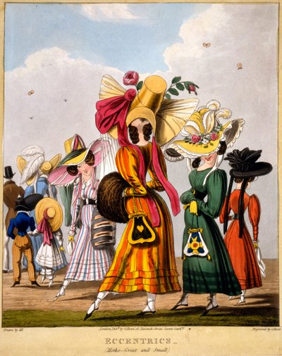 Eccentrici - Falene (Grandi e Piccole), stampa di George Hunt, 1827 da M. Egerton