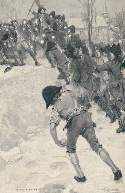 Bonaparte che attacca i forti di neve alla scuola di Brienne, 1896 da M. Haider