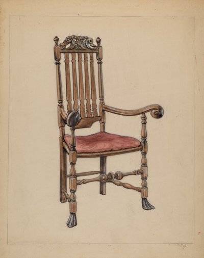 Poltrona con schienale a balaustra da M. Rosenshield von Paulin