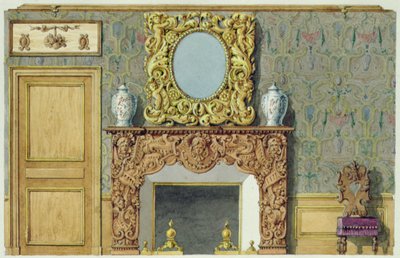 Camino nella sala da pranzo in rue Fortunee, casa acquistata da Balzac nel 1847 da M. Santi