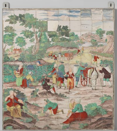 Pannello di piastrelle con la vendemmia da M. van Kuyk