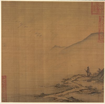 Paesaggio con oche in volo, metà del 1200 da Ma Lin