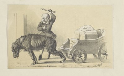 Caricatura sulla legge dei brevetti e della stampa da Maarten Bos Jz.