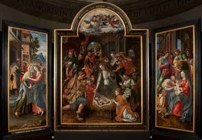 Adorazione dei Magi, Trittico, Pannello centrale, dettaglio da Maarten de Vos