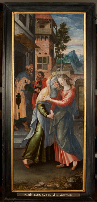 Adorazione dei Magi, Trittico, Pannello sinistro: Vita della Vergine Maria (dettaglio) da Maarten de Vos