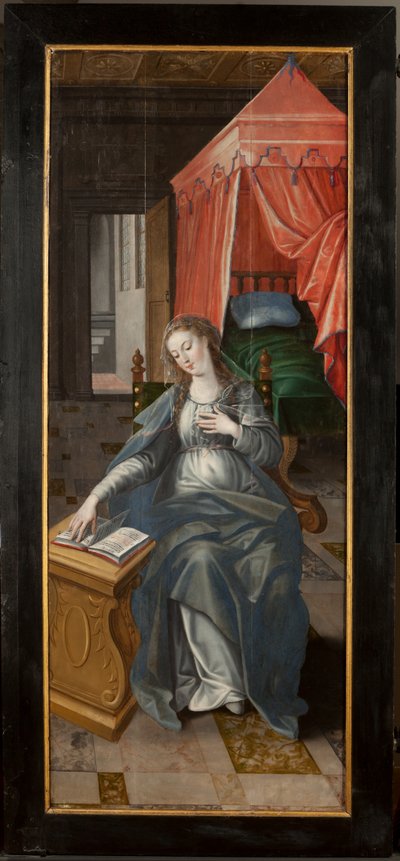 Adorazione dei Magi, Trittico, Pannello destro posteriore, pittura su legno da Maarten de Vos