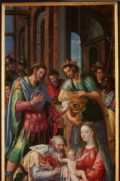 Adorazione dei Magi, Trittico, Pannello destro, dettaglio da Maarten de Vos