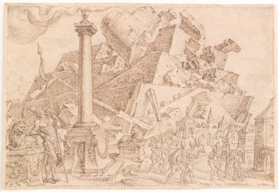 La distruzione della Torre di Babele da Maarten van Heemskerck