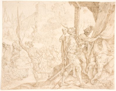 Il corpo di Oloferne trovato da Bagoa da Maarten van Heemskerck