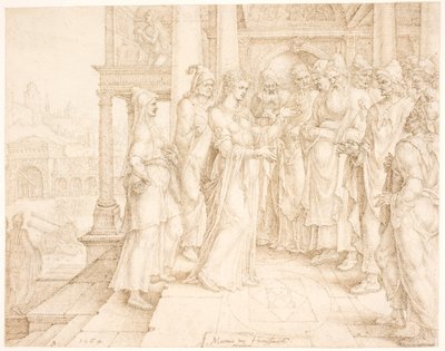 Giuditta che si rivolge agli anziani di Betulia da Maarten van Heemskerck