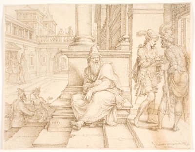 Mardocheo ascolta il tradimento di Bigtan e Teresh da Maarten van Heemskerck