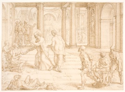 Pietro guarisce un paralitico da Maarten van Heemskerck