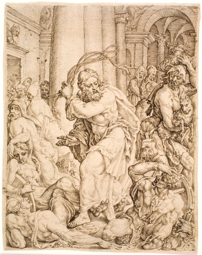 La cacciata dal tempio da Maarten van Heemskerck