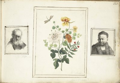 Natura morta con fiori, una testa e un busto di un uomo da Machtelt Moninckx