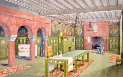 Sala da pranzo, stampa realizzata da Emil Hochdanz, c.1901 da Mackay Hugh Baillie Scott