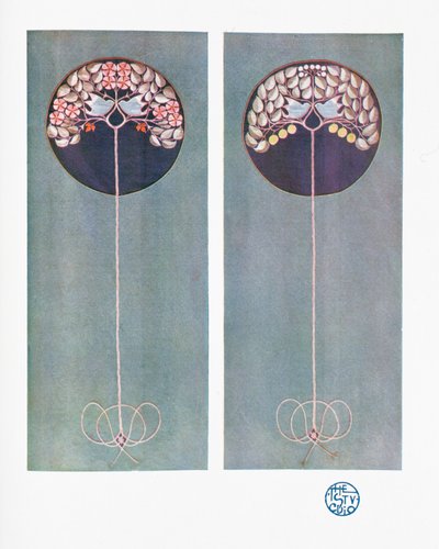 Pannelli ricamati, da Vol XXVIII della rivista `The Studio`, pub. 1903 da Mackay Hugh Baillie Scott