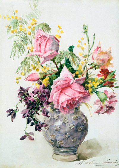 Vaso di rose, c. 1865-1928 da Madeleine Jeanne Lemaire