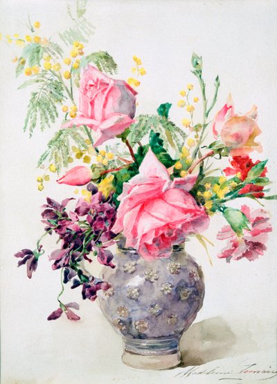 Vaso di rose, c1865-1928 da Madeleine Jeanne Lemaire
