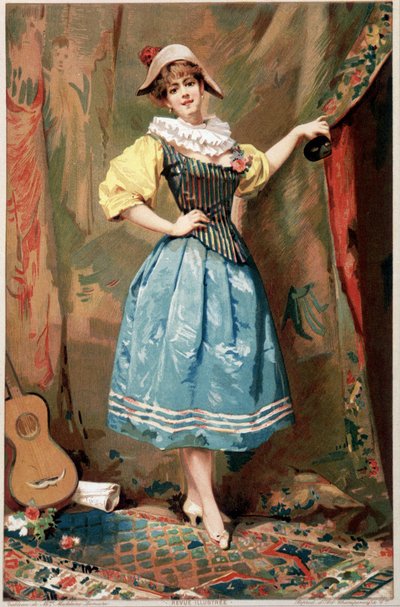 Il costume (Una donna con una chitarra), XIX secolo da Madeleine Lemaire