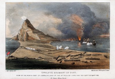 Dodicesimo reggimento di fanteria, la parte nord di Gibilterra, 13 e 14 settembre 1782 da Madeley